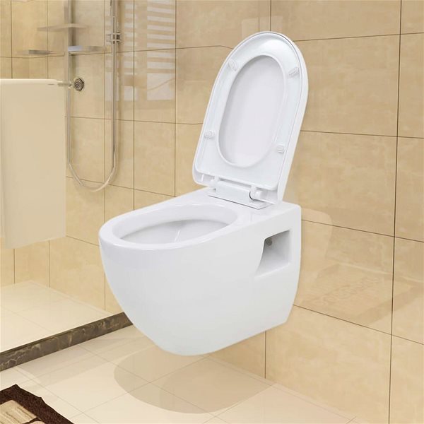WC kombi Závesná toaleta s podomietkovou nádržkou biela keramická 275791 ...