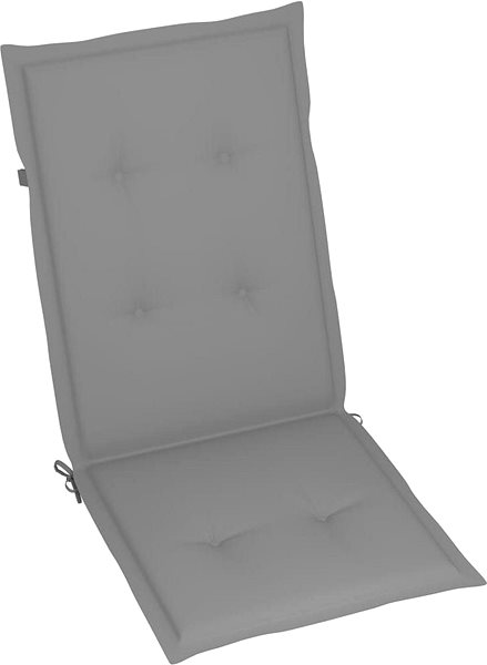 Poduška Podušky na záhradné stoličky, 4 ks, sivé, 120 x 50 x 4 cm Bočný pohľad