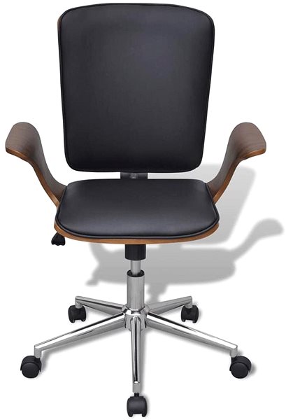 Office Chair Bentwood Swivel Office Chair with Leatherette Upholstery Screen
