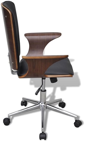 Office Chair Bentwood Swivel Office Chair with Leatherette Upholstery Lateral view