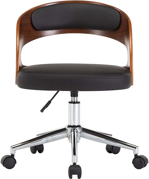 Office Chair Swivel Office Chair, Bentwood and Faux Leather, Black Screen