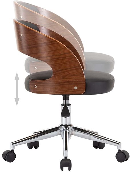 Office Chair Swivel Office Chair, Bentwood and Faux Leather, Black Features/technology