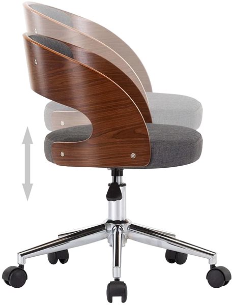 Office Chair Swivel Office Chair, Grey Bentwood and Textile Features/technology