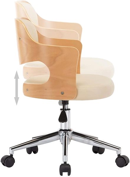 Office Chair Swivel Office Chair Cream Bentwood and Faux Leather Features/technology