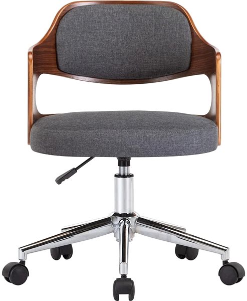 Office Chair Swivel Office Chair, Grey Bentwood and Textile Screen