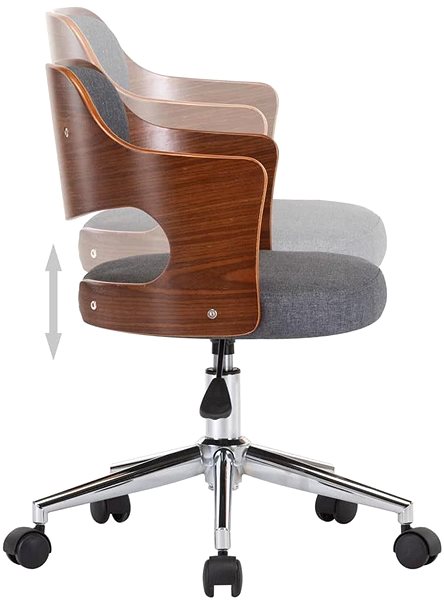 Office Chair Swivel Office Chair, Grey Bentwood and Textile Features/technology