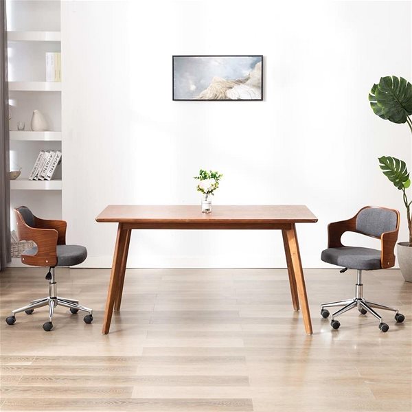 Office Chair Swivel Office Chair, Grey Bentwood and Textile Lifestyle
