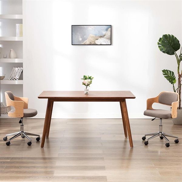 Office Chair Swivel Office Chair Taupe Bentwood and Textile Lifestyle