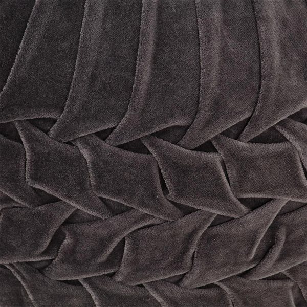 Poduška Sedací puf bavlnený zamat nariasený 40 × 30 cm antracitový Vlastnosti/technológia