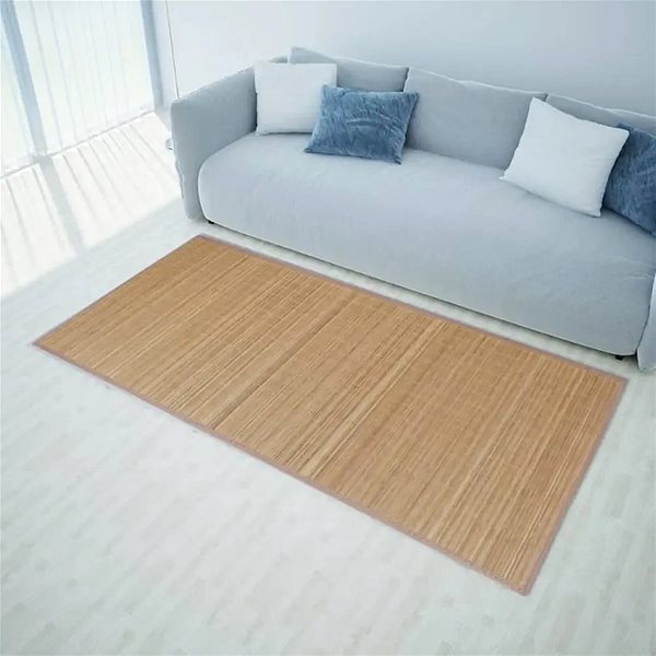 Rohožka Obdĺžniková hnedá bambusová rohožka\koberec 80 × 200 cm ...