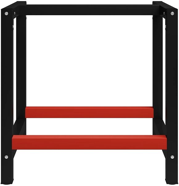 Pracovní stůl Kovový rám pracovního stolu 80 × 57 × 79 cm černá a červená ...