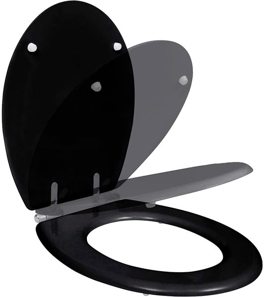 WC doska WC sedadlo s funkciou pomalého sklápania MDF jednoduchý vzhľad čierne Vlastnosti/technológia