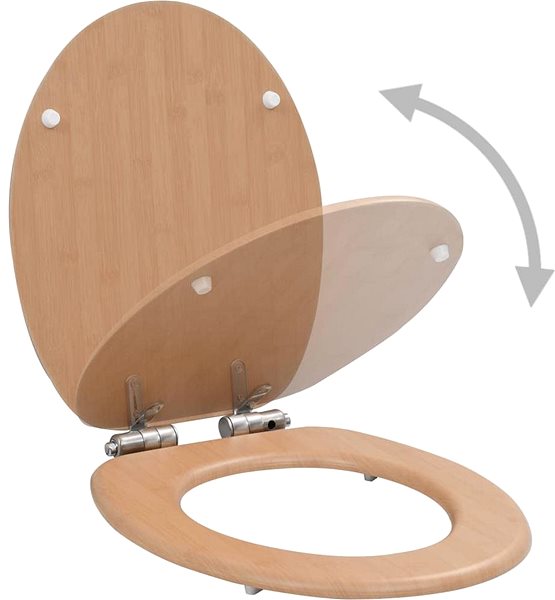 WC doska WC sedadlo s funkciou pomalého sklápania MDF motív bambusu Vlastnosti/technológia
