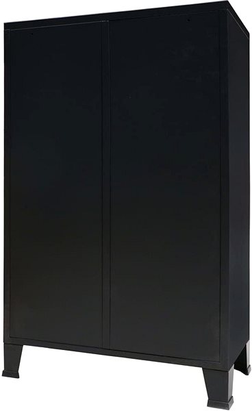 Šatníková skriňa Skriňa kovová v industriálnom štýle, 67 × 35 × 107 cm, čierna ...