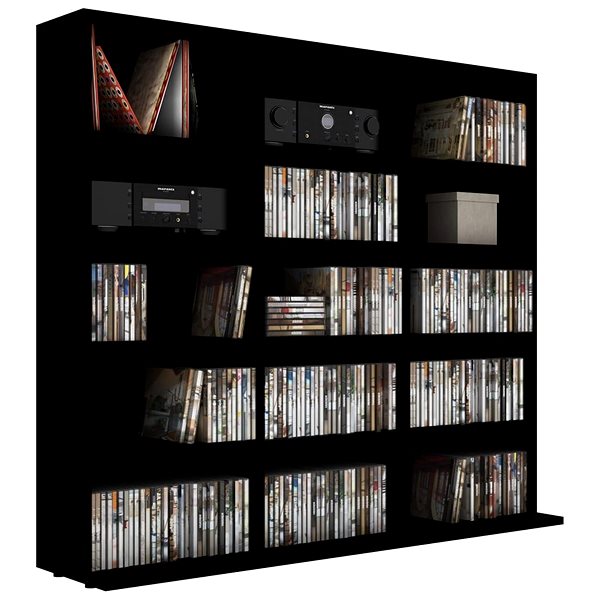 Skříňka Skříňka na CD černá 102 × 23 × 89,5 cm dřevotříska ...