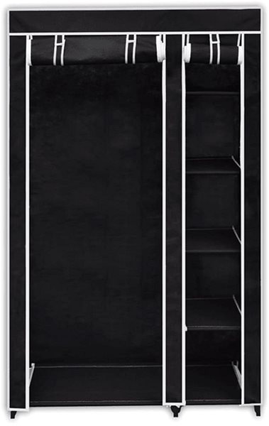 Šatníková skriňa Skladacia skrinka čierna, 110 × 45 × 175 cm ...