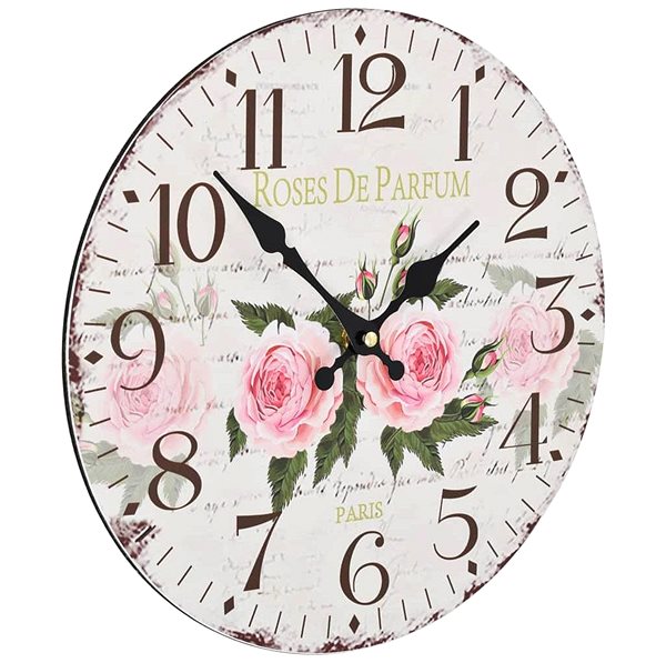 Wall Clock Vintage Wall Clock 30cm Flower Screen