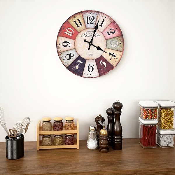 Wall Clock Vintage Wall Clock 30cm Colourful Lifestyle