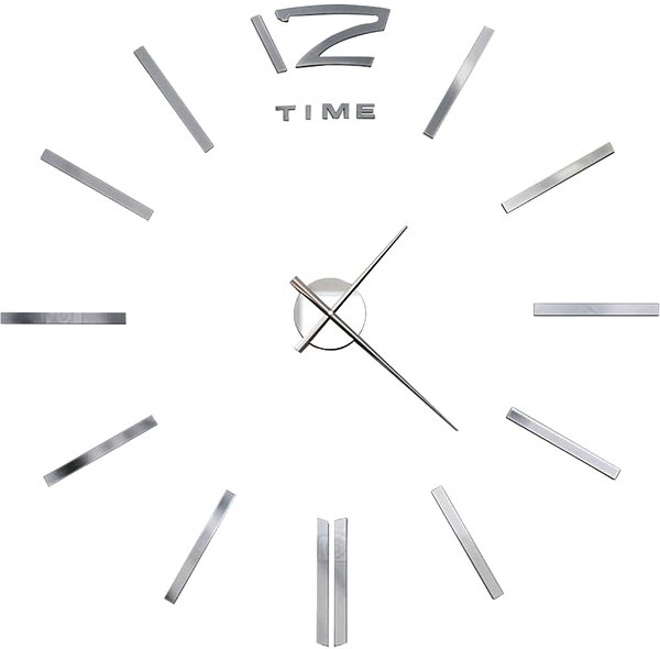 Wall Clock 3D Wall Clock with Modern Design 100cm XXL Silver Screen