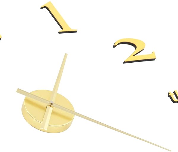 Nástenné hodiny 3D Nástenné hodiny s moderným dizajnom 100 cm XXL zlaté Vlastnosti/technológia
