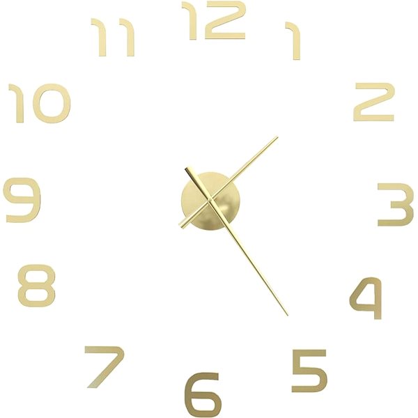 Wall Clock 3D Wall Clock with Modern Design 100cm XXL Gold Screen