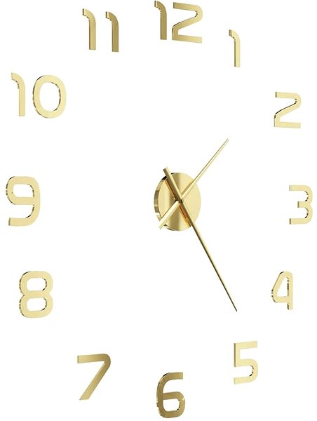 Nástenné hodiny 3D Nástenné hodiny s moderným dizajnom 100 cm XXL zlaté Bočný pohľad