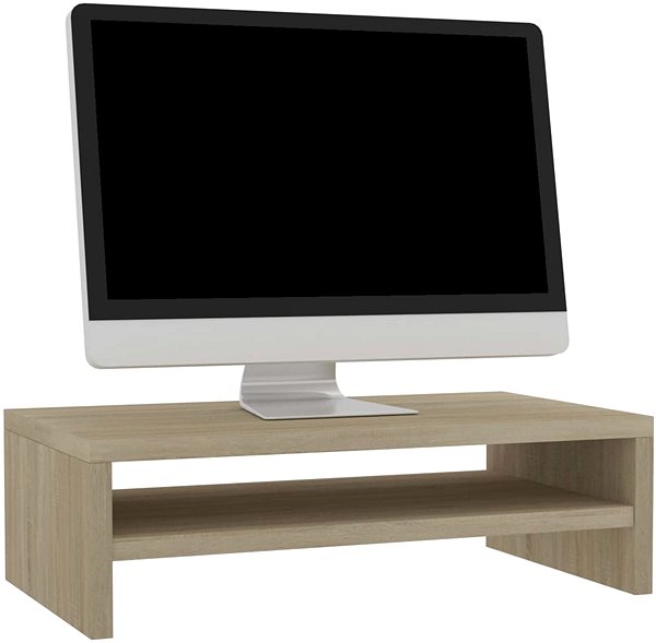 Podstavec pod monitor Stojan na monitor dub sonoma 42 × 24 × 13 cm drevotrieska Vlastnosti/technológia