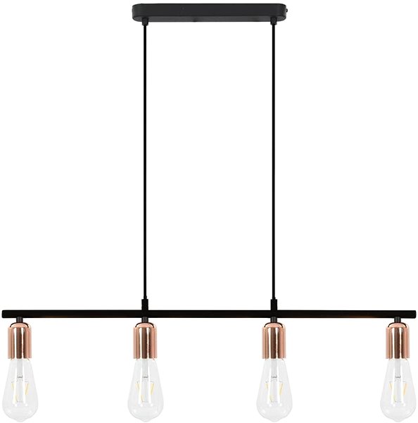 Ceiling Light Ceiling Light with Incandescent Bulbs 2 W Black and Copper 80cm E27 Screen