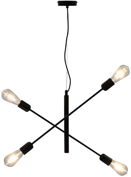 Ceiling Light Ceiling Light with Incandescent Bulbs 2 W Black E27 Screen