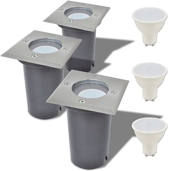 Garden Lighting Outdoor Ground LED Lights 3 pcs, Square Features/technology