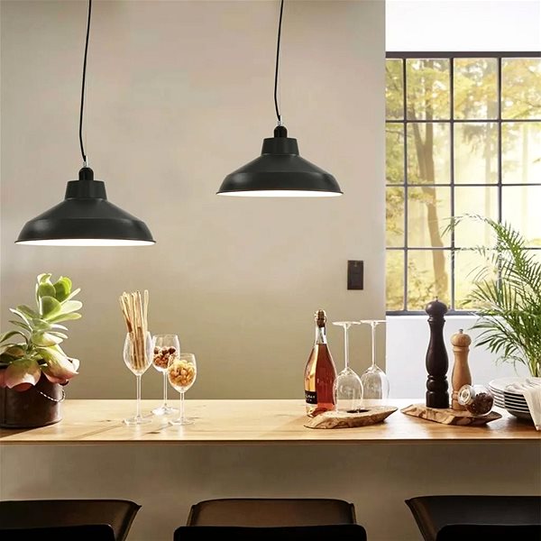 Ceiling Light Suspension Lamps 2 pcs Grey Round E27 Lifestyle