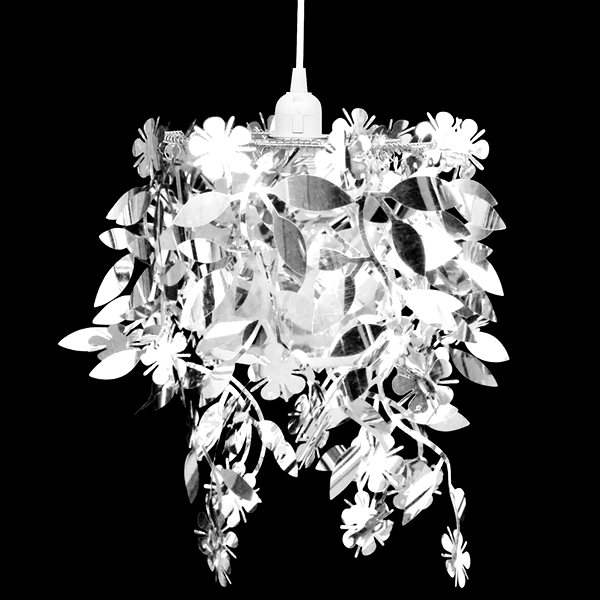 Ceiling Light Suspension Ceiling Light with Glittering Leaves, 21,5 × 30cm, Silver Features/technology