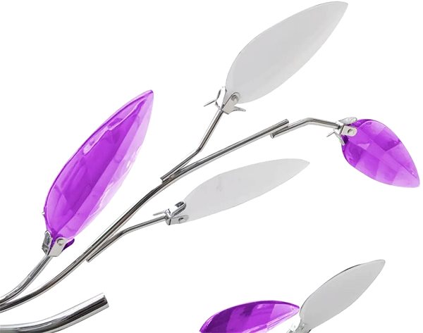 Ceiling Light Ceiling Light, White and Purple Crystal Leaves, for 5 E14 Bulbs Features/technology