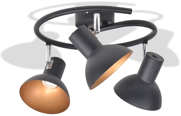 Ceiling Light Ceiling Light for 3 Bulbs E27, Black-gold Screen
