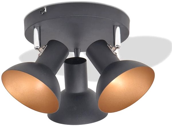 Ceiling Light Ceiling Light for 3 Bulbs E27, Black-gold Screen