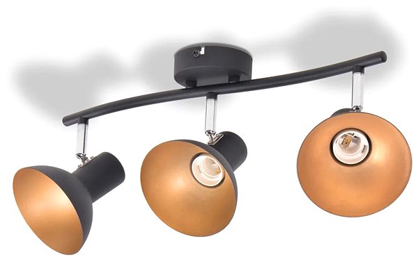 Ceiling Light Ceiling Light for 3 Bulbs E27, Black-gold Lateral view