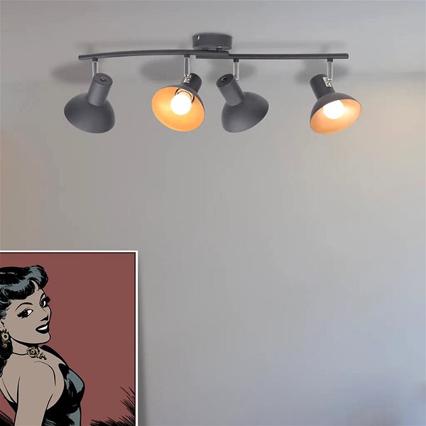 Ceiling Light Ceiling Light for 4 Bulbs E27 Black-gold Lifestyle