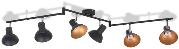 Ceiling Light Ceiling Lamp for 6 Bulbs E27, Black-gold Screen