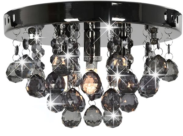 Ceiling Light Ceiling Light with Smokey Beads Black Round G9 Screen