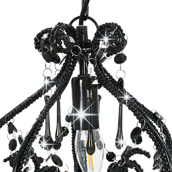 Ceiling Light Ceiling Lamp with Beads Black Round E14 Features/technology