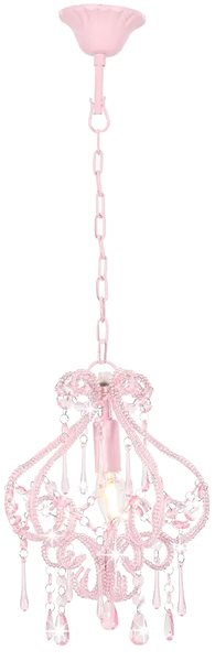 Ceiling Light Ceiling Light with Beads, Pink, Round E14 Screen