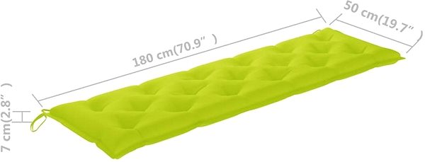 Poduška Poduška pre závesné hojdacie kreslo jasnozelená, 180 cm, textil Technický nákres