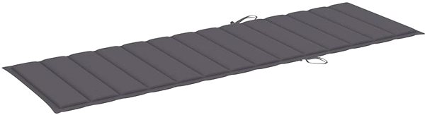 Poduška Poduška na záhradné ležadlo antracitová 200 × 70 × 4 cm textil Bočný pohľad