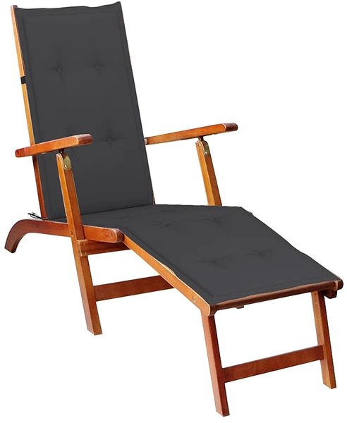 Poduška Poduška na polohovaciu stoličku antracitová (75+105) × 50 × 4 cm Bočný pohľad