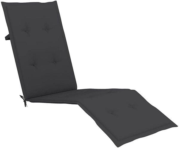 Poduška Poduška na polohovaciu stoličku antracitová (75+105) × 50 × 4 cm Bočný pohľad