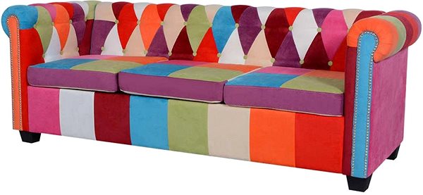 Sedací souprava 2dílný set chesterfield pohovka textil ...