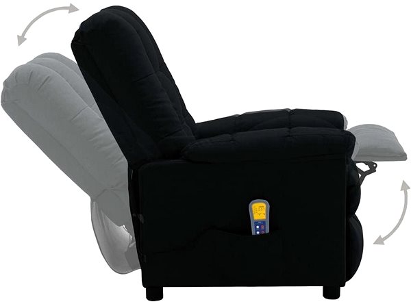 Masážne kreslo Masážne polohovacie kreslo čierne textil Vlastnosti/technológia