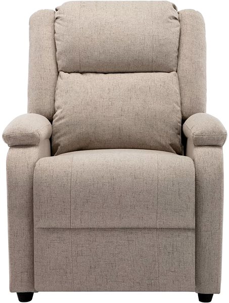 Kreslo Polohovacie TV kreslo krémové textil Screen
