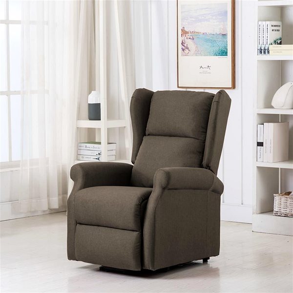 Křeslo Zvedací křeslo taupe textil Lifestyle