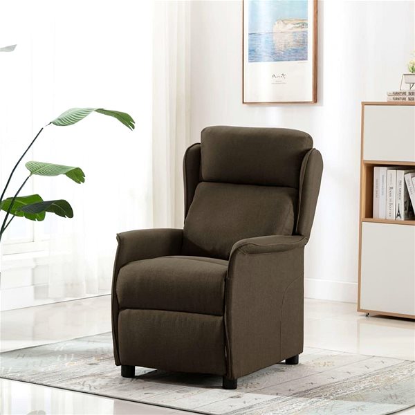 Křeslo Polohovací křeslo hnědé textil Lifestyle